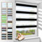 Zarnan Doppelrollo Klemmfix ohne Bohren Schwarz-weiß 90x120cm(Stoffbreite 86cm) Duo Rollo Blickdicht Zebrarollo Rollos für Fenster ohne Bohren für Wohnzimmer Küche Büro lichtdurchlässig