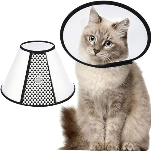 SUQ Haustier Kegel Einstellbar Halskrause, Halskrause für Haustiere, Haustiere Kunststoff Elisabethanischer Kragen Schutzkragen, Anti-Beißen Lecken Sicherheit Halsabdeckung, Kleine Hunde (23-27cm)