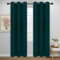 Easy-Going Verdunkelungsvorhänge für Schlafzimmer, solide, thermisch isolierte Ösen und Geräuschreduzierung, Fenstervorhänge, 2 Bahnen (117x213 cm, tiefes Blaugrün)