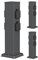 ledscom.de 3 Tomas de jardín Columna Polly para Exterior, IP44, 4 vías, Acero Inoxidable, Antracita, Cuadrada, 40 cm