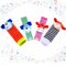 Vicloon Rassel Baby Socken,4 Stück Baby Rasseln Spielzeug Handgelenk und Socken, Handgelenk Rassel socken für Neugeborene Kleinkinder Spielzeug für Babyspielzeug 0-6 Monate - Vieh