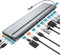 USB C Docking Station Triple Monitor, Laptop Docking Station with 2 HDMI, DP, VGA, Ethernet, USB3.2 Gen2 10Gbps,100W PD, SD/TF/USB 3.0 Ports for Dell Hp Thinkpad Thunderbolt Windows Computer