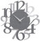 Moderne Wanduhr Russell - Italienisches CalleaDesign, große Ziffern, Dekoration für Heim und Büro, geräuschlos, Made in Italy [Graue Maserung, Aluminium, Weiß].