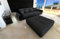 Big Sofa Miami Mikrofaser mit USB Anschluss und LED-Beleuchtung wahlweise mit Hocker/Leder/Zierkissen (mit großen Hocker, Schwarz-M8)
