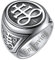 FaithHeart Punk Herren Siegelring von Leviathan Fingerring Personalisierter Pentagramm Fingerring Jungen Partnerring Freundschaftsring für Valentinstag Weihnachten