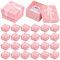 24 Piezas Caja de Regalo para Joyería, Caja del Anillo, Pequeño Cajitas de Carton para Regalos, Cajas de Presentación, Caja de Papel para Exhibir Pendiente Collar Anillo, 4x4x3cm (Rosa)