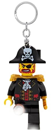 LEGO Iconico Captain Brickbeard Portachiavi Torcia LED Regali per bambini - Altezza 82 mm (KE176H) - 2 batterie CR2025 incluse
