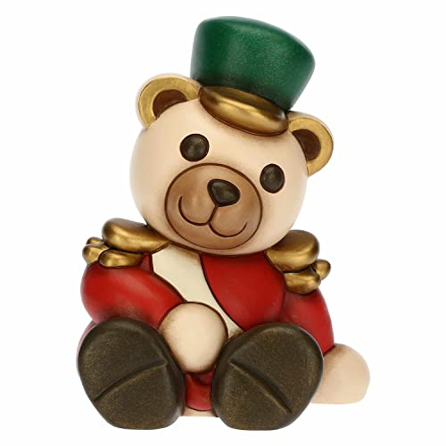 THUN - Natale 2022 - Soprammobile Teddy Schiaccianoce in Ceramica Decorata a Mano - Idea Regalo Natale 2022-12.5x10.5x16 cm h