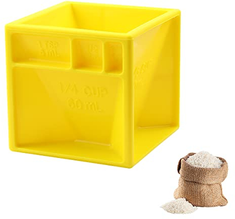 Jagowa Measuring Cups All-in-One Measuring Cube Cooking Measurements Tool for Liquids and Solids for Kitchen Yellow