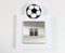 Football Switch Surround Long Lasting 3D Solid Plastic Acrylic Kids Room Decor (Black Football on White)