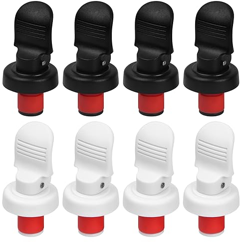 Anseom 10 Pcs Bouchon de Bouteille avec Levier, Étanche Bouchons de Vin Réutilisables, Universels Bouchon de Bouteille de Vin pour les Boissons au Vin et à la Bière(Blanc, Noir)