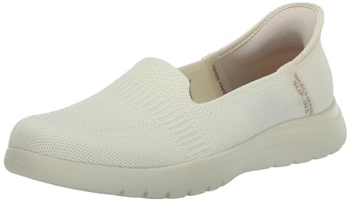 Skechers Mocasines sin Cordones para Mujer, Blanco Sucio, 41 EU