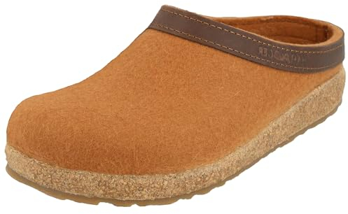 HAFLINGER Damen Hausschuh Herren Pantoffel Wolle Grizzly Torben 713001, Größe:41 EU, Farbe:Orange