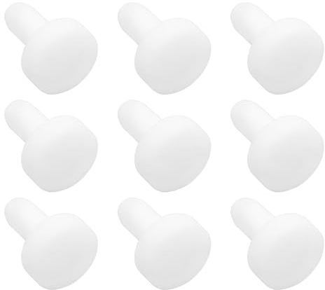 SG Store 100 Stück 9,2 mm x 7 mm Silikon Lochstopfen Runder Silikon Dichtungsstopfen Staubdichter Stopfen für Schränke Bücherregale Kleiderschränke Regale Löcher 3 mm Weiß