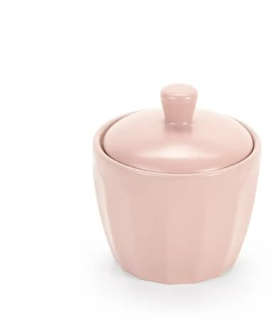 Nuvole di Stoffa Zuccheriera in ceramica rosa con coperchio Demetra Moderno Shabby Chic H6,7x8,9 cm
