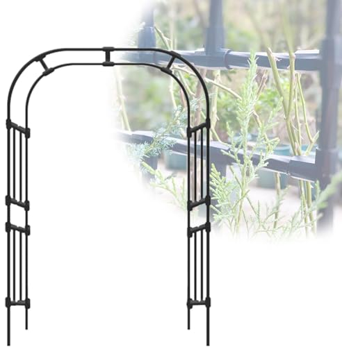 Rosenbögen Lauben Für Kletterpflanzen Im Freien, 1.2m Bis 3m Breit 2.4m Hoch Hochzeitsbögen, Metall Stabiler- Rankhilfe (Color : H:240cm/7.9ft, Size : W:200cm/6.6ft)