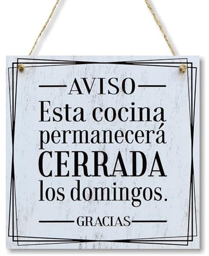 CARISPIBET Aviso placas decorativas útiles y prácticas decoraciones para la cocina y el hogar adornos colgantes 20 x 20cm