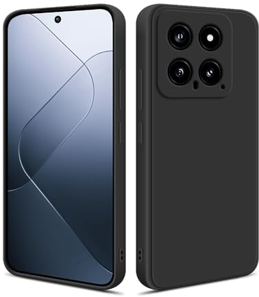 HS Products HSP Cover per Xiaomi 14 [repellente alla polvere] Custodia protettiva in silicone TPU premium | antigraffio antiurto | Protezione della fotocamera | Vestibilità sottile | Nero