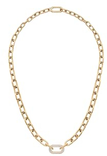 Daniel Wellington Crystal Link necklace One Size 316L Stainless Steel With Pvd Plated Gold & Crystal Embellished Ring In Gold Plated Brass Gold