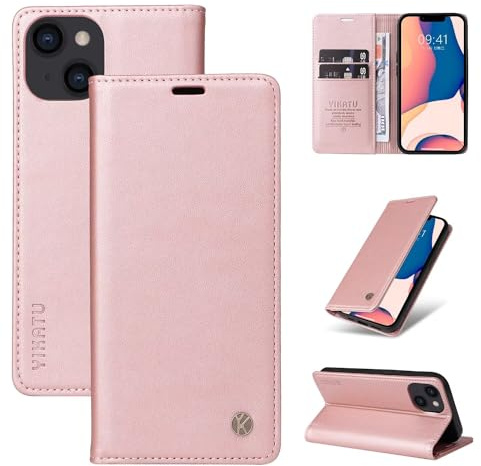 FMPCUON Coque pour Samsung Galaxy A41 Etui RFID Protection Housse en Premium Cuir Pochette Portefeuille Rabat Clapet Case Porte Carte Magnétique Étui pour Samsung Galaxy A41,Or Rose