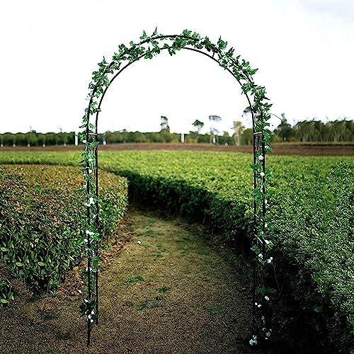 BGGNDZ Arche Jardin Aluminium Largeur, Arche À Rosiers Métal, Filet À Plantes Grimpantes, Filet de Treillis, pour Récolte de Concombres, Légume, Vignes, Plantes Grimpantes,200x220x40CM