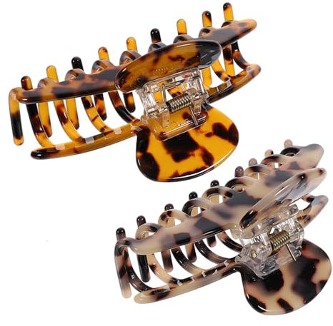 PLAFOPE 2Pièces Pinces à Cheveux Femmes Large Clips à Cheveux Acétate pour Types de Cheveux Accessoires