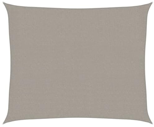 vidaXL Toldo de Vela Rectangular HDPE Gris Claro 160 g/m² 2,5x3 m, Vela de Sombra de Sol, Vela de Sombra, toldo de Patio, Vela de Sombra Solar