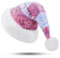 PUZAUKAL Weihnachtsmütze Pailletten Nikolausmütze Elf Erwachsene Unisex Santa Mütze Warme und Bequeme Extra Weich für Weihnachten Neujahr Festliche Weihnachtsfeier,Rosa und Weiß