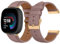 LanQii Lederarmband Kompatibel Mit Fitbit Versa 4/3, Sense 2/Sense - Damen und Herren Uhrenarmband Ersatzarmbänder, Rosa
