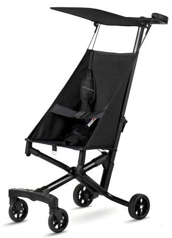 Kinderwagen für Kinder von 1–6 Jahren, ultrakompakter, leichter, zusammenklappbarer Reise-Kinderwagen, Oxford-Stoff-Aluminium, 94 x 53 x 36 cm, Schwarz