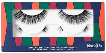 BLACK UP - Faux Cils Magnétiques – Application Rapide, facile et Sans Colle - Résistants à l'eau & Réutilisables jusqu'à 20 fois- Waterproof Lashes Style (FCILSMAGN05)
