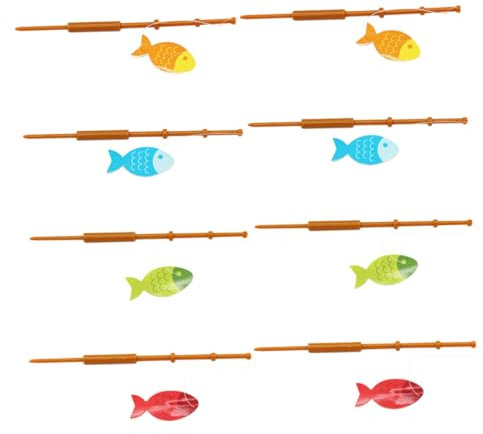 Abaodam Cupcake Toppers Edible Fishing Rod Cake Decorations 8pcs Cake Ornament
