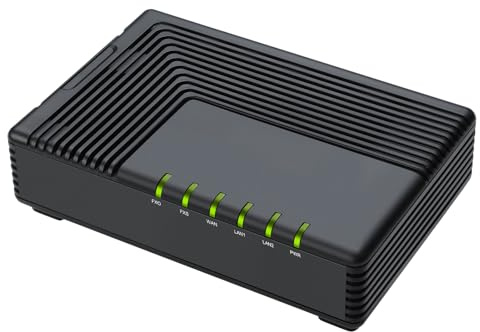 FLYINGVOICE FTA5111 - Adattatore telefonico analogico, 1 porta FXS e 1 FXO, sopravvivenza autonoma, routing delle chiamate, conferenza a 3 vie, adattatore VoIP per PMI, supporta fax su IP