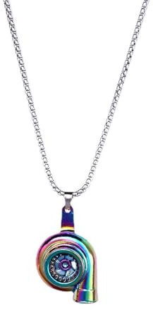 jtkhaweh Halskette Ketten Schmuck Herren Frauen Anhänger Necklace Hip Hop Auto Modifikation Zubehör Anhänger Turbolader Halskette