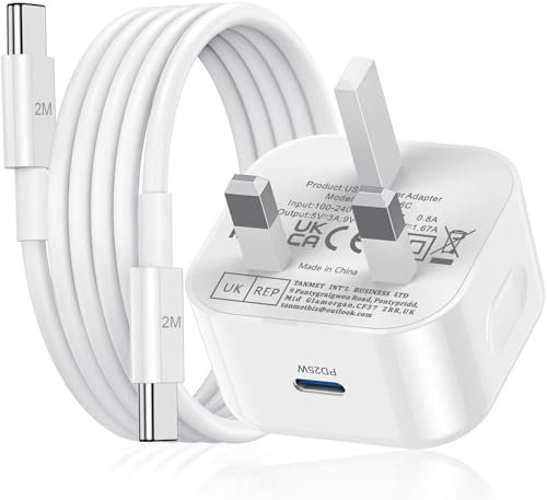 iPad Charger,New Apple iPad USB C Fast Charger Cable and Plug 2M 25W Super Fast Charge for iPad Pro 12.9 11 inch 3rd 4th 5th 6th M4 Generation/Air 10.9 inch 4th 5th Gen M2/Mini 6 A17 Pro/iPad 10th A16