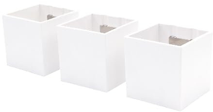 KalaMitica - Lot de 3 cubes magnétiques Kosmos 6,5 cm - Boîtes de rangement ou porte-pots pour tableaux magnétiques muraux - Blanc laqué avec finition mate
