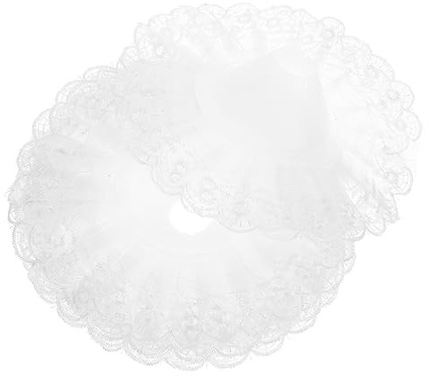 HOMSFOU 4 Stück Spitze Halterkragen Strauß Unterstützung Braut Dekoration Künstlich Schärpe Zubehör Für Hochzeitssträuße Seide Blumensträuße Weiß Polyester