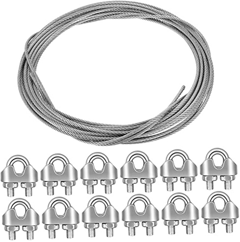 DINHEAROM Wire Rope Cable Clamps Tension Wire Ropes u Bolt Saddle Fastener Clips Stainless Steels