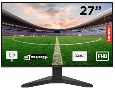 Lenovo Legion R27s Gaming Monitor 27 FHD (1920 x 1080) IPS, 1 ms MPRT, 144 Hz, Ports 1x HDMI 2.1 + DisplayPort 1.2, DisplayPort Cable included, Stand Tilt - Raven Black