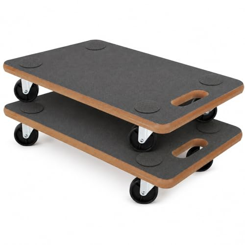 Transportroller 29x58 cm 2er Set Möbelroller 250 kg Schwerlast Rollbrett | leichtlaufende Rollen, Transporthilfe, Werkstatt, Umzug, Lager, belastbar, robust, Möbeltransport, langlebig