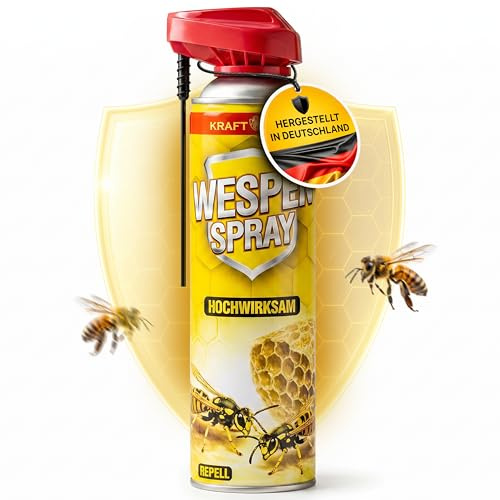 KRAFTKÖNIG Wespenspray 500ml mit Sprührohr – Gegen Wespen & Wespennester – Sofort- & Langzeitwirkung – Präzises Sprühen aus sicherer Entfernung – Wespen Abwehr für Haus, Terrasse & Garten