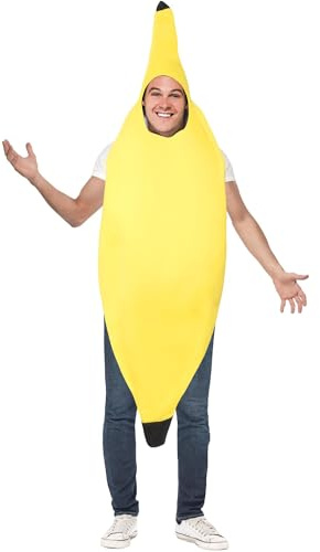 Smiffy's Adult Unisex Banana Costume, Jumpsuit, Funny Side, Serious Fun, One (US)
