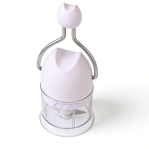Yctze Picadora de Ajo con Manivela, Picadora Manual de Verduras para Chile, Zanahoria, Cebolla, Apio, Utensilio de Cocina para Preparación de Alimentos, 18,3x6,4 Cm (WHITE)