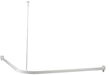 Duschstange Universal Duschvorhangstange Duschvorhangschiene Weiss L - Form U -Form (90 x 90 cm)