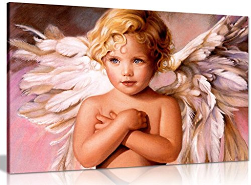 Beautiful Angel Baby Boy Fantasy Canvas Wall Art Picture Print (24x16in)
