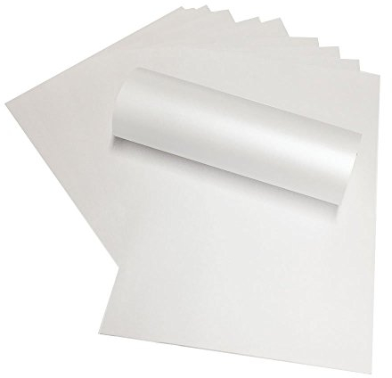 100 Bogen frostweißes Paper (DIN A4) mit Perlglanzschimmer, doppelseitig, 120 g/m², geeignet für Tintenstrahl- und Laserdrucker
