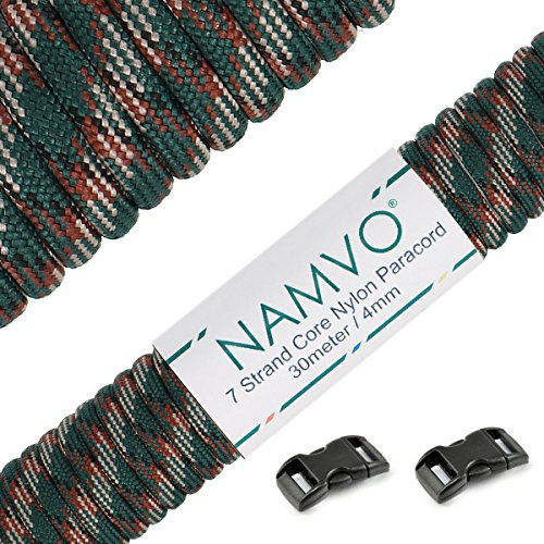 Namvo 550 Paracord Mil Spec Type III 7 Strand Parachute Cord Total Length 100ft/30 Meters Spots/Stripes/Camouflage