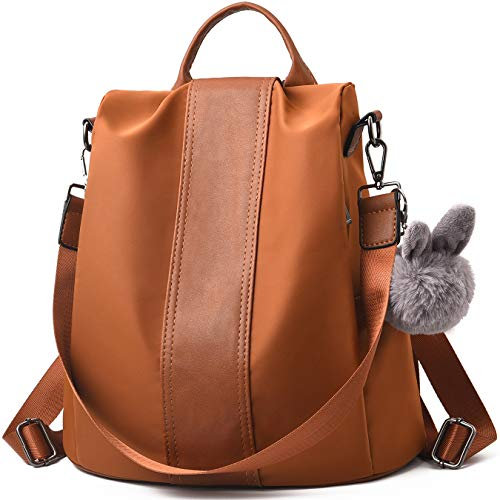 Barwell Women Backpack Ladies Rucksack Waterproof Nylon School bags Anti-theft Dayback Shoulder Bags, Brown