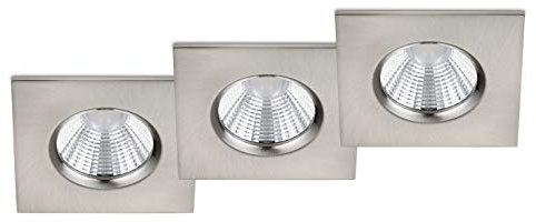 Trio Leuchten LED Einbauleuchten 3er-Set Zagros 650610307, Metall Nickel matt, inkl. 3x 5,5 Watt LED