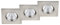 Trio Leuchten LED Einbauleuchten 3er-Set Zagros 650610307, Metall Nickel matt, inkl. 3x 5,5 Watt LED
